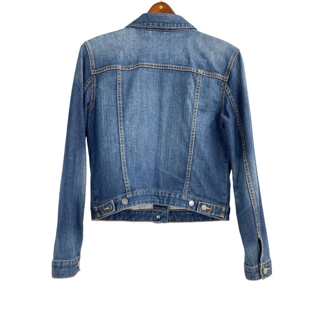 GAP Blue Denim Jean Jacket Womens Size Small Classic Pockets Everyday Casual - Picture 3 of 8